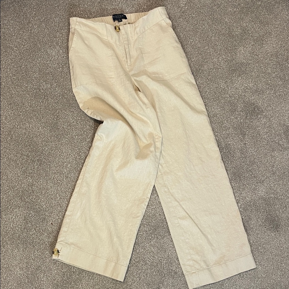 Laundry By Shelli Segal Beige Linen Trousers